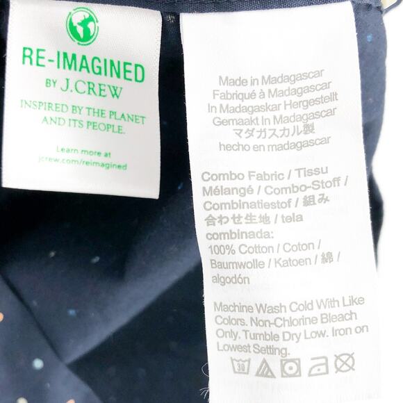 J.CREW Mens Slim Button Down Shirt Small Navy Blue Polka Dots Poplin BJ744 NWT - Picture 11 of 12